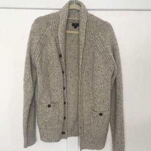 Italian wool shawl-collar cardigan sweater